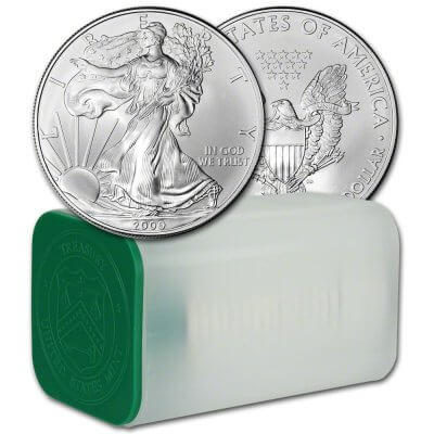 2009 American Silver Eagle 1 oz $1 - 1 Roll - Twenty 20 BU Coins in Mint Tube