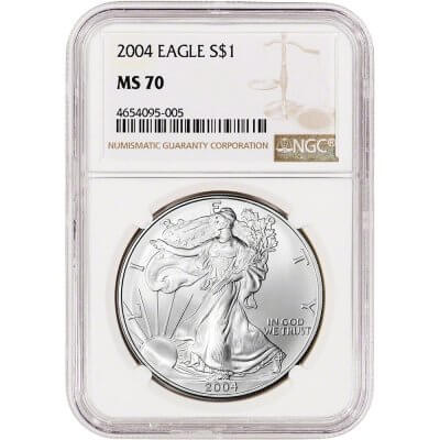 2004 American Silver Eagle - NGC MS70