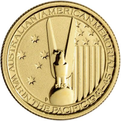 2013 P Australia Gold War in the Pacific - Memorial - 1/10 oz - $15 - BU