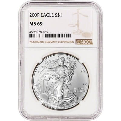 2009 American Silver Eagle Coin - NGC MS69