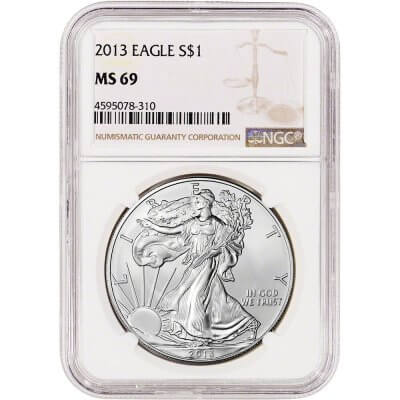 2013 American Silver Eagle Coin - NGC MS69