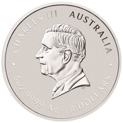 2027 P Australia Silver Lunar Series III Year of the Goat 5 oz $8 - BU