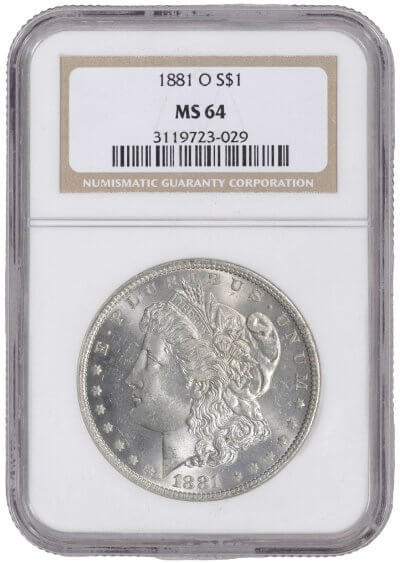 1881 O US Morgan Silver Dollar $1 - NGC MS 64