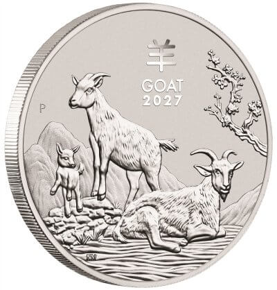 2027 P Australia Silver Lunar Series III Year of the Goat 1 oz $1 - BU