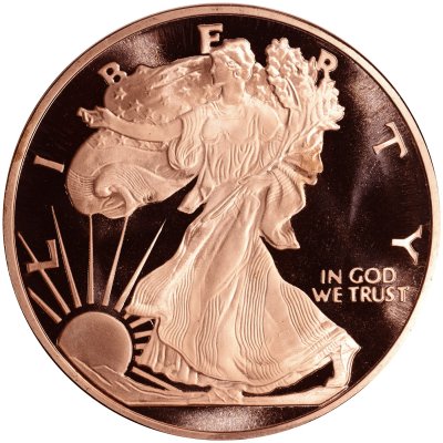 5 oz. Highland Mint Copper Round .999 Fine - Walking Liberty