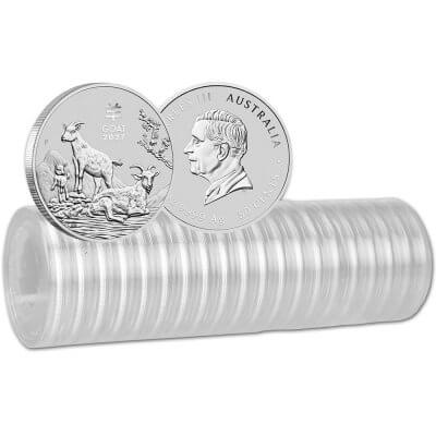 2027 P Australia Silver Lunar Year of the Goat 1/2 oz 50C - 1 Roll 20 BU Coins