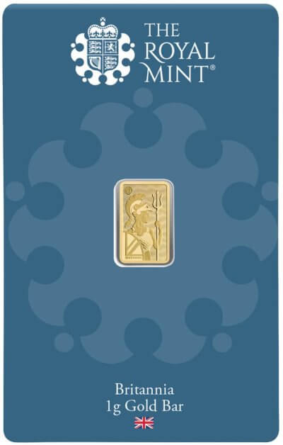 1 gram Gold Bar - Royal Mint Britannia - 999.9 Fine in Assay