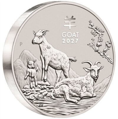 2027 P Australia Silver Lunar Series III Year of the Goat 32.15 oz Kilo $30 BU