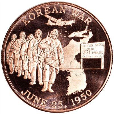 1 oz. Highland Mint Copper Round .999 Fine - Korean War