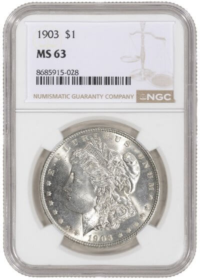 1903 US Morgan Silver Dollar $1 - NGC MS 63
