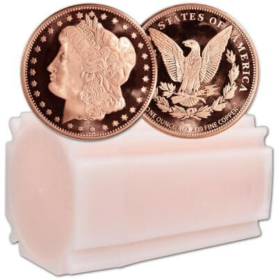 1 oz. Highland Mint Copper Round .999 Fine - Morgan - Tube of 20