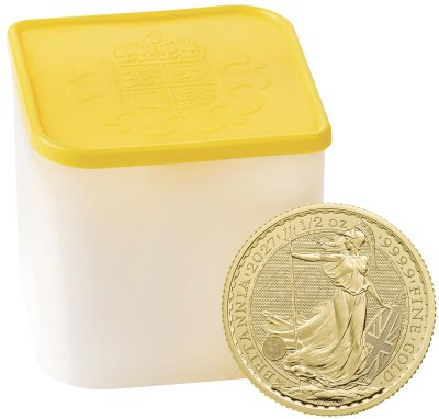 2027 Great Britain Gold Britannia £50 1/2 oz - BU 10 Coin Mint Tube