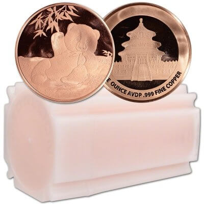 1 oz. Highland Mint Copper Round .999 Fine - Panda - Tube of 20