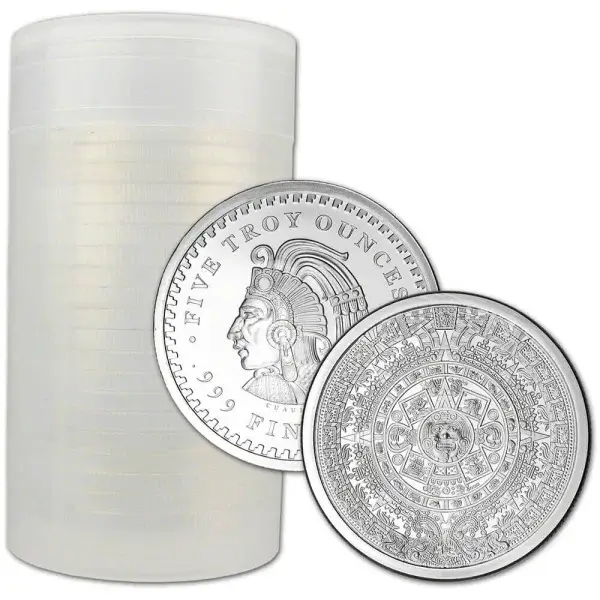 5 oz. Golden State Mint Silver Round Aztec Calendar .999 Fine Tube of 20