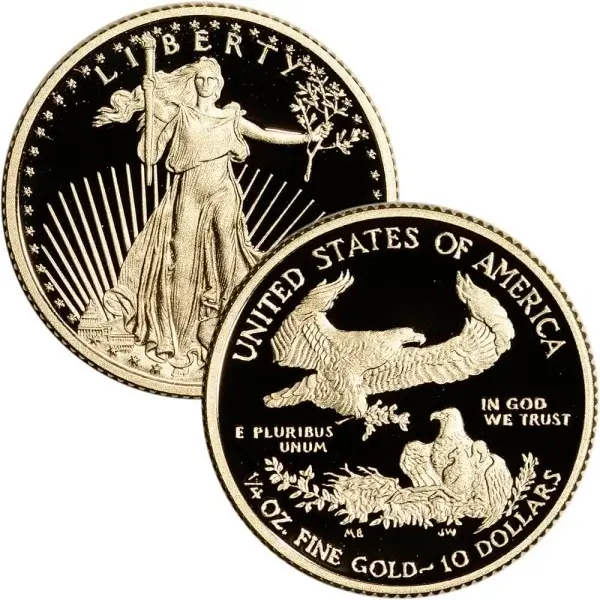 American Gold Eagle 1/4 oz $10 - PCGS PR70 Random Date and Label