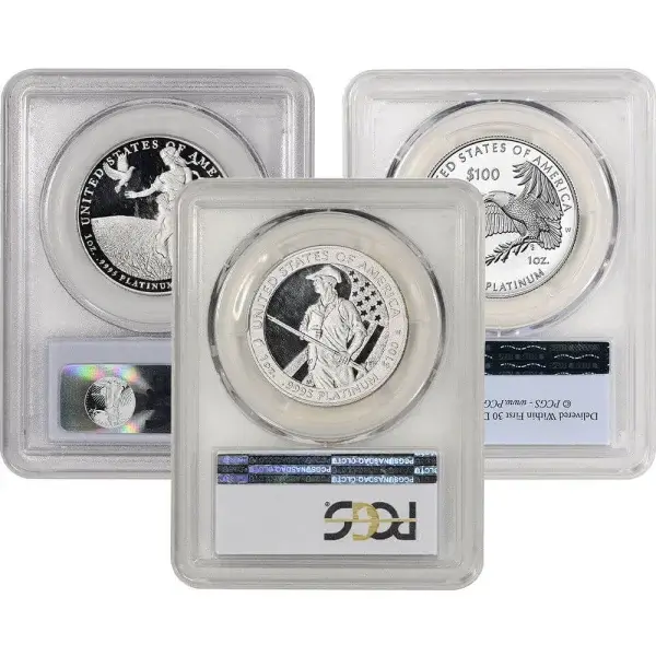 American Platinum Eagle 1 oz $100 - PCGS PR70 Random Date and Label