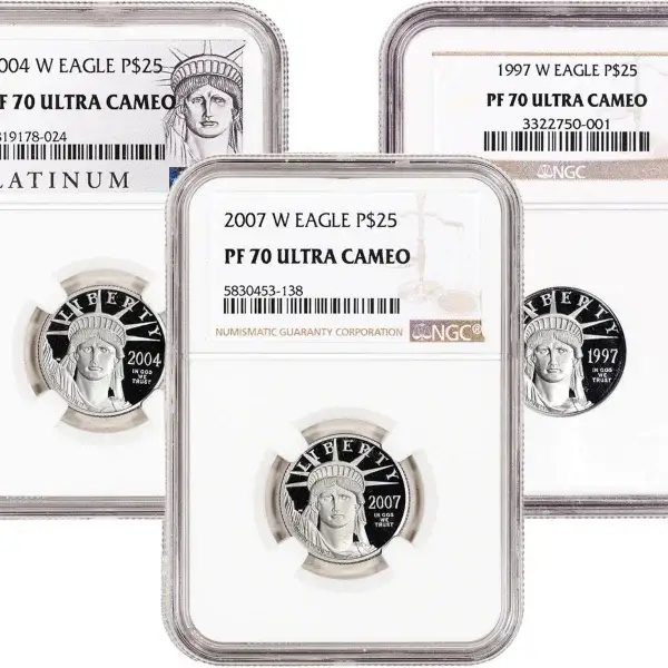 American Platinum Eagle 1/4 oz $25 - NGC PF70 Random Date and Label