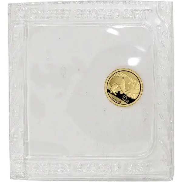China Gold Panda 1 g 10 Yuan - BU - Mint Sealed - Random Date