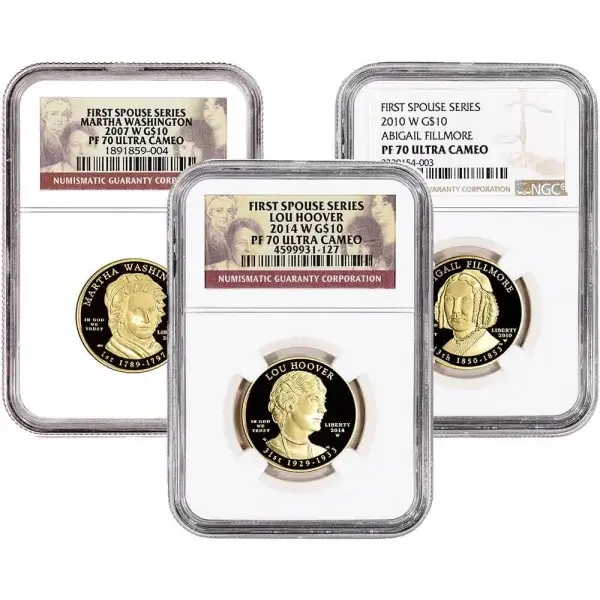 US First Spouse Gold 1/2 oz $10 - Random Date NGC PF70