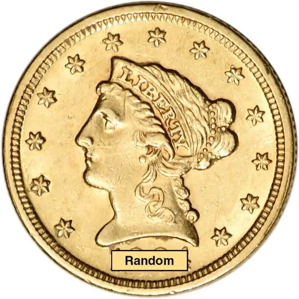 US Gold $2.50 Liberty Head Quarter Eagle - PCGS MS65 - Random Date and Label