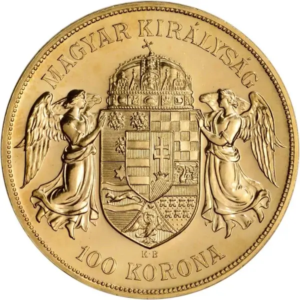 1908 Hungary Gold 100 Korona (.9802 oz) - AU/BU - Restrike