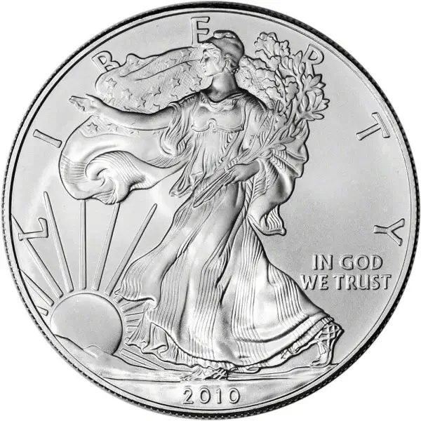 2010 American Silver Eagle 1 oz $1 - 1 Roll - Twenty 20 BU Coins in Mint Tube
