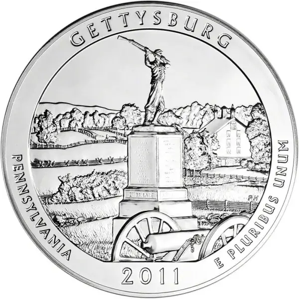 2011 ATB Gettysburg Silver (5 oz) 25C - BU