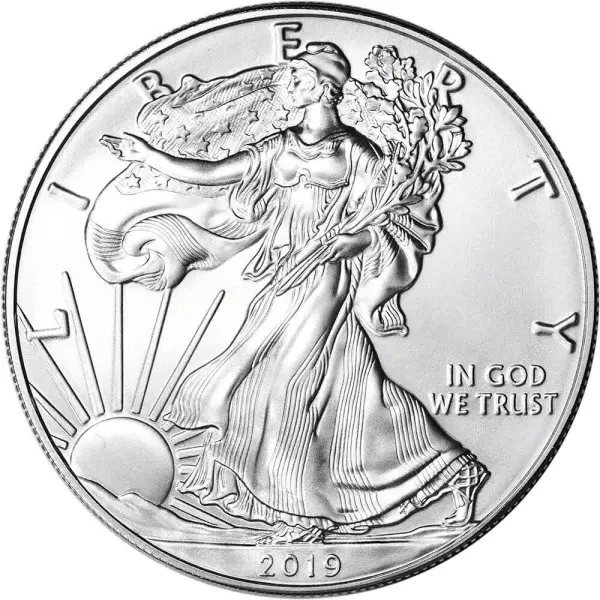 2019 American Silver Eagle 1 oz $1 - 1 Roll - Twenty 20 BU Coins in Mint Tube