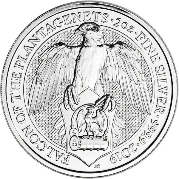 2019 Great Britain Silver Queen's Beasts - Falcon £5 - 2 oz - BU
