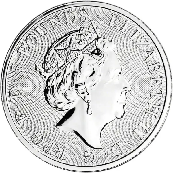 2019 Great Britain Silver Queen's Beasts - Falcon £5 - 2 oz - BU