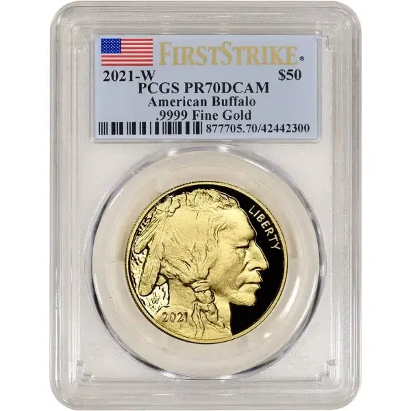 2021 W American Gold Buffalo Proof 1 oz $50 PCGS PR70 DCAM First Strike