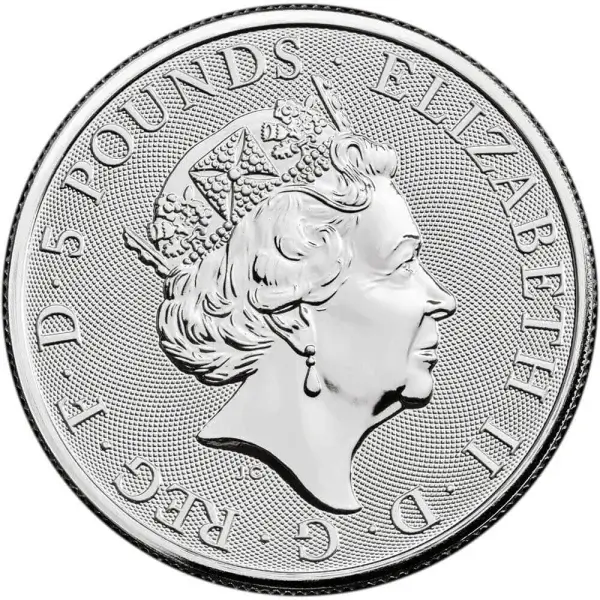 2022 Great Britain Silver Tudor Beasts Lion of England £5 2 oz 10 Coins in Tube
