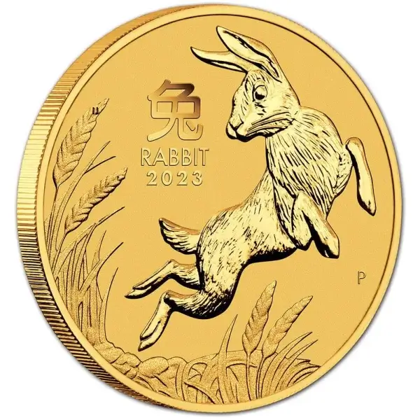 2023 P Australia Gold Lunar Series III Year of the Rabbit 1 oz $100 - BU