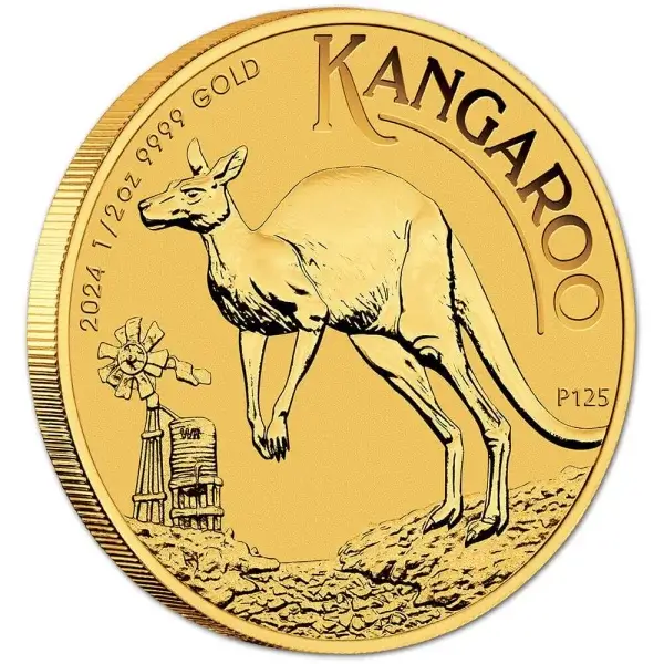2024 P Australia Gold Kangaroo - 1/2 oz - $50 - BU