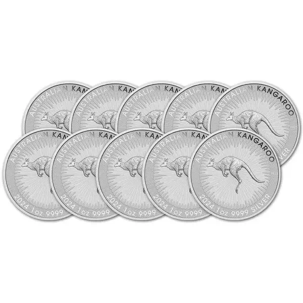 2024 P Australia Silver Kangaroo 1 oz $1 BU - Ten 10 Coins