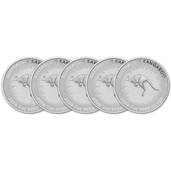 2024 P Australia Silver Kangaroo 1 oz $1 BU - Five 5 Coins