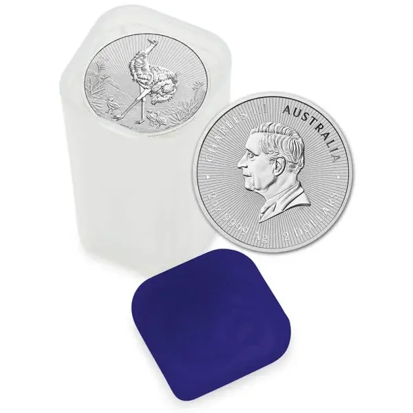 2024 P Australia Silver 2 oz Piedfort Next Generation Emu $2 BU Tube of 12