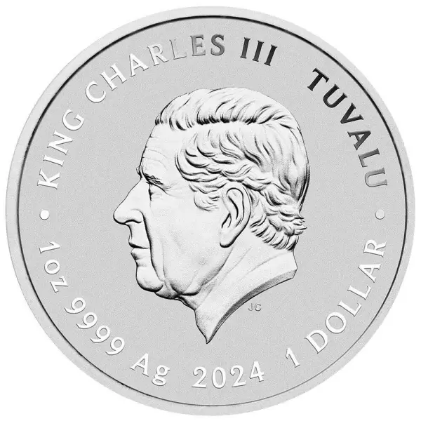 2024 P Tuvalu Silver Teenage Mutant Ninja Turtles 40th Anniversary 1 oz $1 BU