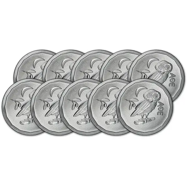 2024 St Helena Silver Athena Owl 1 oz £1 - BU - Ten 10 Coins