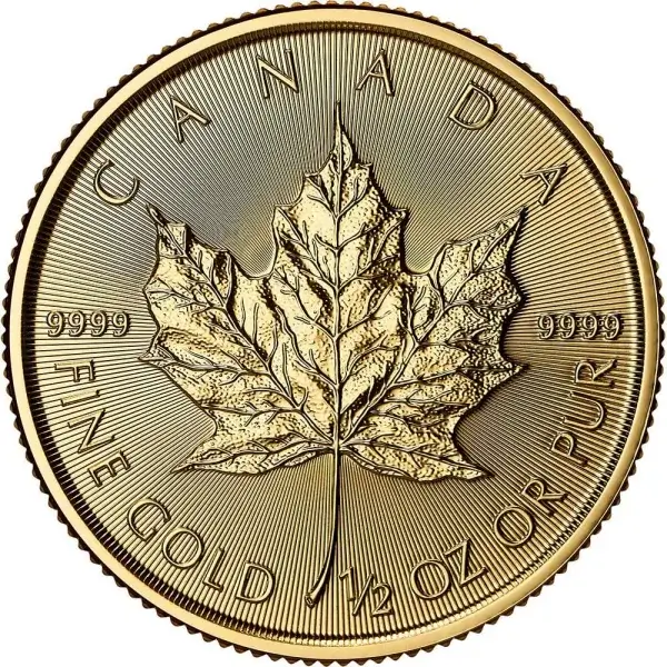 2025 Canada Gold Maple Leaf 1/2 oz $20 - BU