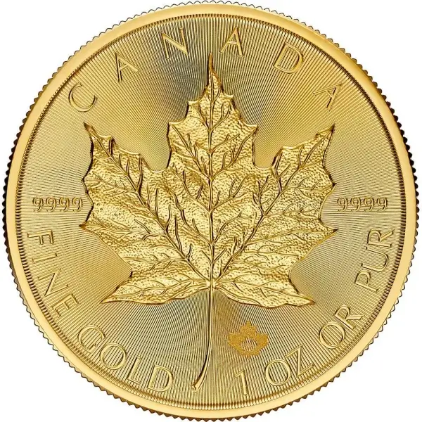2025 Canada Gold Maple Leaf 1 oz $50 - BU - 1 Roll Ten 10 Coins in Mint Tube