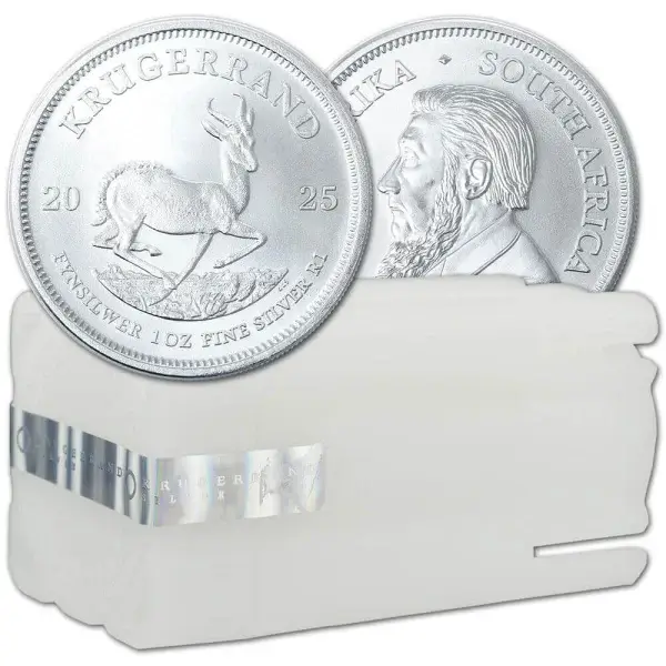 2025 South Africa Silver Krugerrand 1 oz 1 Rand - BU 1 Roll Twenty Five 25 Coins