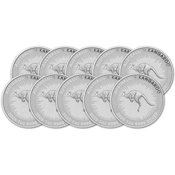2025 P Australia Silver Kangaroo 1 oz $1 BU - Ten 10 Coins