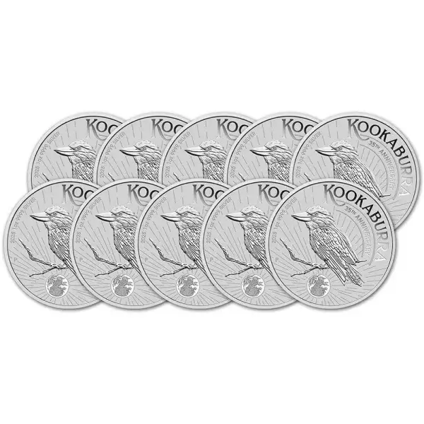 2025 P Australia Silver Kookaburra 1 oz $1 - BU - Ten 10 Coins