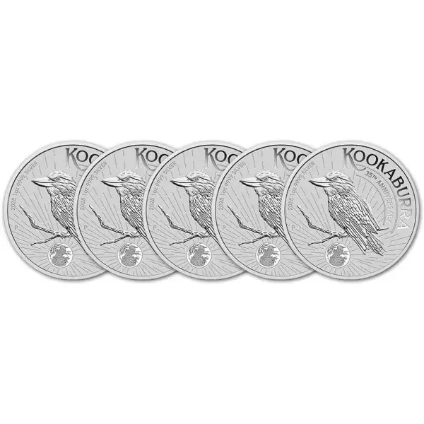 2025 P Australia Silver Kookaburra 1 oz $1 - BU - Five 5 Coins