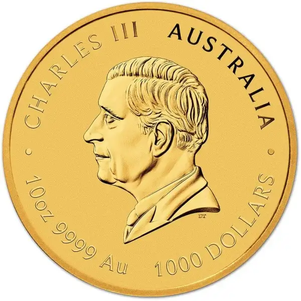 2025 P Australia Gold Lunar Series III Year of the Snake 10 oz $1000 - BU