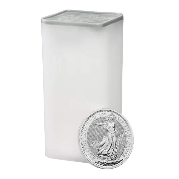 2026 Great Britain Silver Britannia £2 1 oz BU 1 Roll 25 Coin Tube