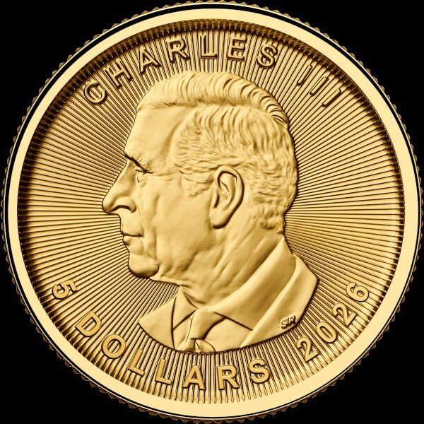 2026 Canada Gold Maple Leaf 1/10 oz $5 - BU