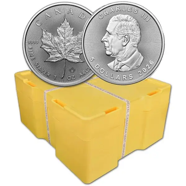 2026 Canada Silver Maple Leaf - 1 oz - $5 - BU - Sealed 500 Coin Monster Box