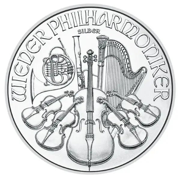 2026 Austria Silver Philharmonic 1 oz 1.5 Euro - 1 Roll 20 BU Coins in Mint Tube